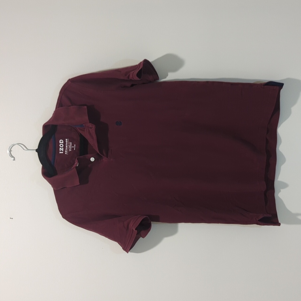 Izod Advantage Performance Natural Stretch small burgundy polo